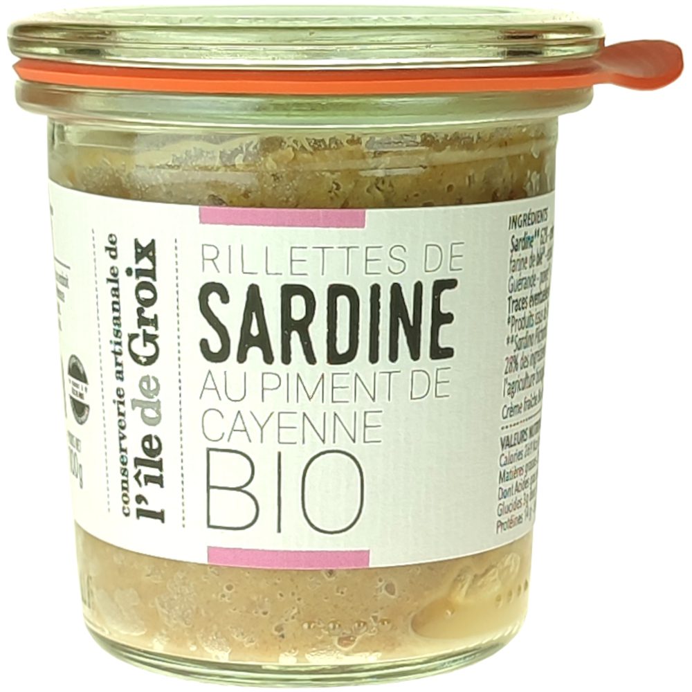 Rillettes de Sardines au Piment de Cayenne BIO, Groix & Nature 1